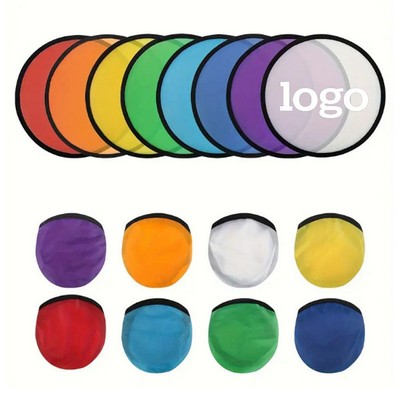 10" Collapsible Customizable Outdoor Polyester Flying Disc W/ Pouch