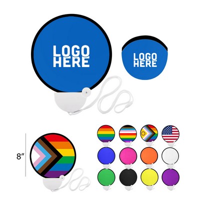 Portable Folding Disc Fan w/ Neck Cord - Lanyard