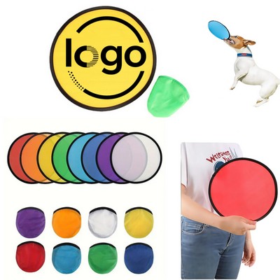 Custom 10" Fold Up Flying Disc w/Pouch